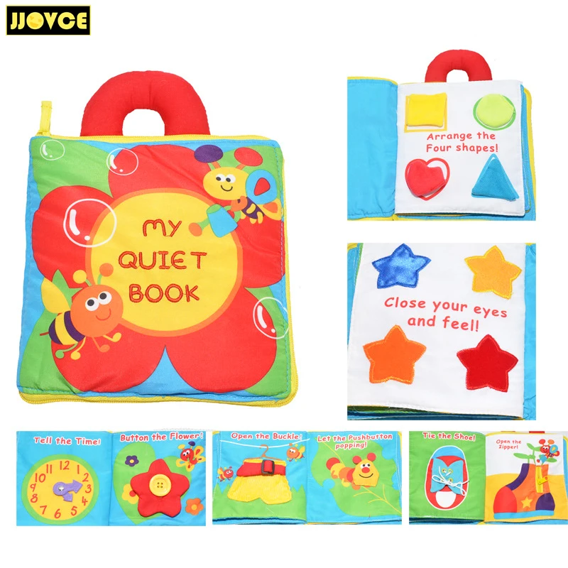 

JJOVCE Baby Cloth Book Baby Fabric Books Early Educational Learning Toy Learn to Wear Baby Bedtime Game Story Sensory Develop