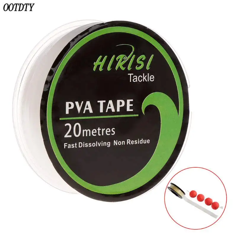 

PVA Tape For Fishing Feeder Water Dissolve 10mmx20m Quick Dissolve Tackle Transparent Environmental Professional Accessories
