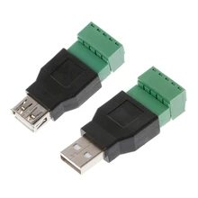 OOTDTY USB 2,0 Тип A мужской/женский до 5P винт ж/щит терминал разъем адаптера