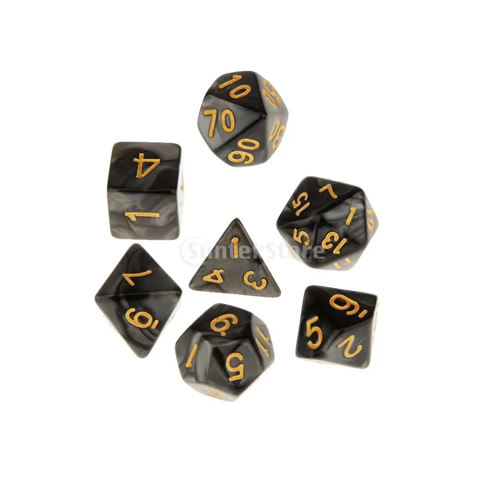 7 peices Polyhedral Dice for Dungeons and Dragons Dice D20 D12 D10 D8 D6 D4 Table Games +Dice Cup