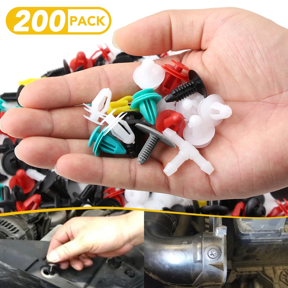 

200pcs Universal Mixed Clips For Nissan Qashqai j11 Juke X-trail T32 Tiida Note Almera Primera Pathfinder Teana Rogue Sentra