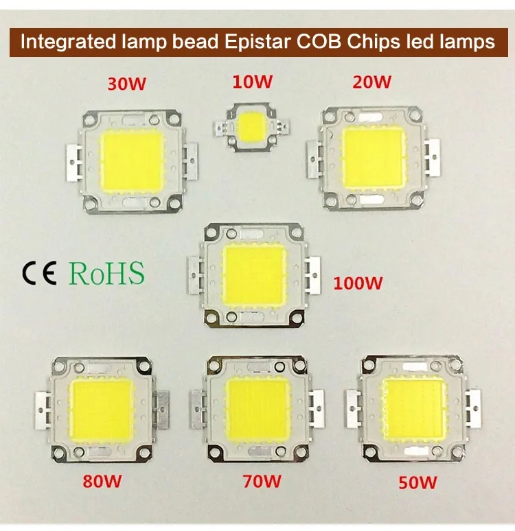 Высокомощный яркий светодиодный чип 10 Вт, 20 Вт, 30 Вт, 50 Вт, 70 Вт, 100 Вт, холодный теплый белый прожектор, светильник, точечный светильник, чипы COB 22* 44mil SMD