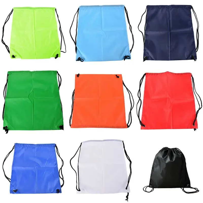 

HEFLASHOR Drawstring Bag solid Thick Oxford Waterproof Shoulder Beam Shoes string Storage Bags Outdoor Sports Riding Backpack