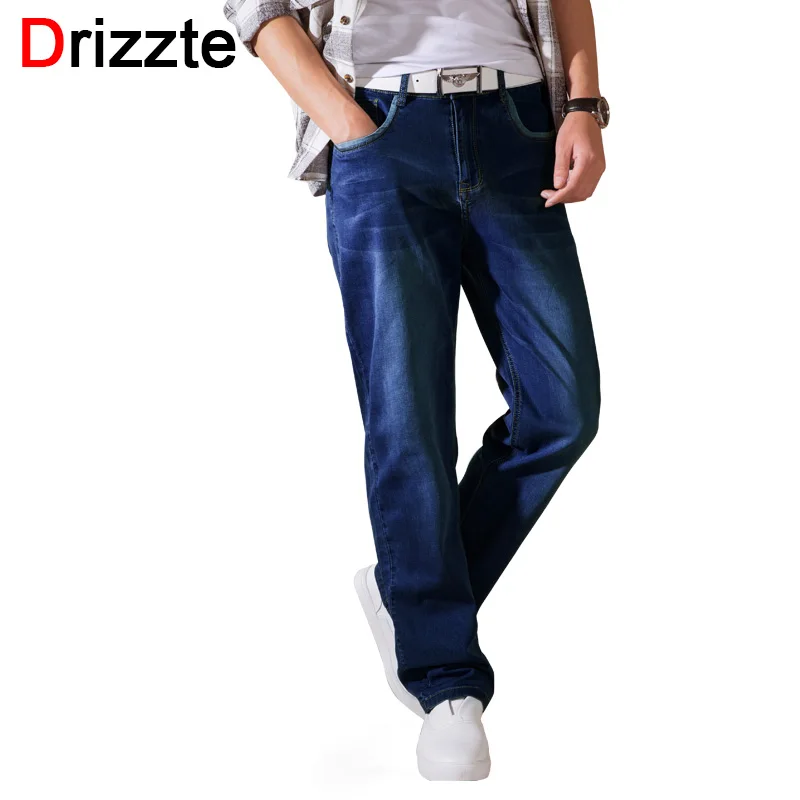 Drizzte 2019 Spring Men Jeans Stretch Straight Fit Plus Size 28 To 44 46 Jeans