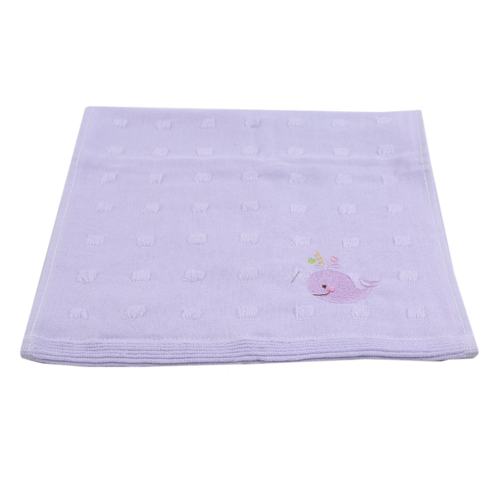 Удобное хлопковое детское полотенце для мытья лица с героями мультфильмов; детское полотенце для душа для малышей; детское полотенце для ванной - Цвет: Purple
