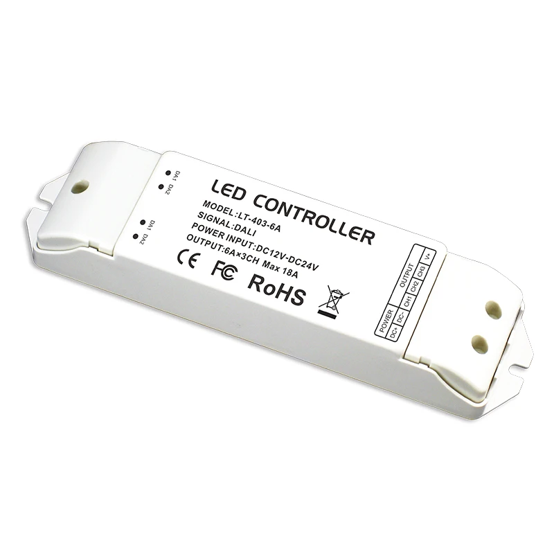 

LTECH Constant Voltage PMW DALI CV Dimming Driver LT-403-6A Low Voltage DC12-24V Input 6A *3CH Output 216W 432W