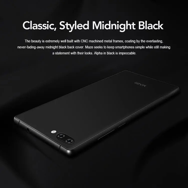MAZE ALPHA 6GB RAM 64GB ROM MTK Helio P25 2.5GHz Octa Core 6.0 Inch 2.5D Corning Gorilla Glass LG FHD Screen Dual Camera Android 7.0 4G LTE Smartphone