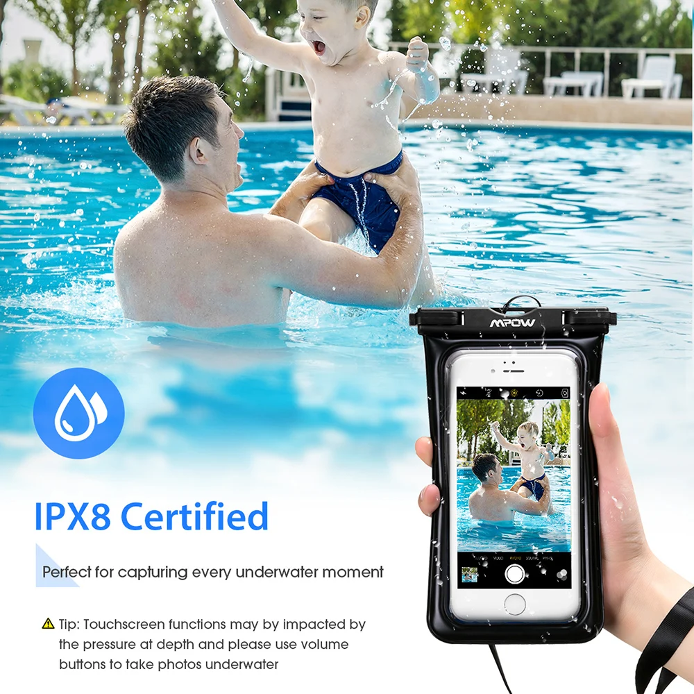 2 шт Mpow 6,5 дюймов IPX8 Водонепроницаемый Чехол универсальный чехол для телефона чехол сумка для Плавание для iphone 7/7 Plus/X/XR/6 huawei P20 Lite