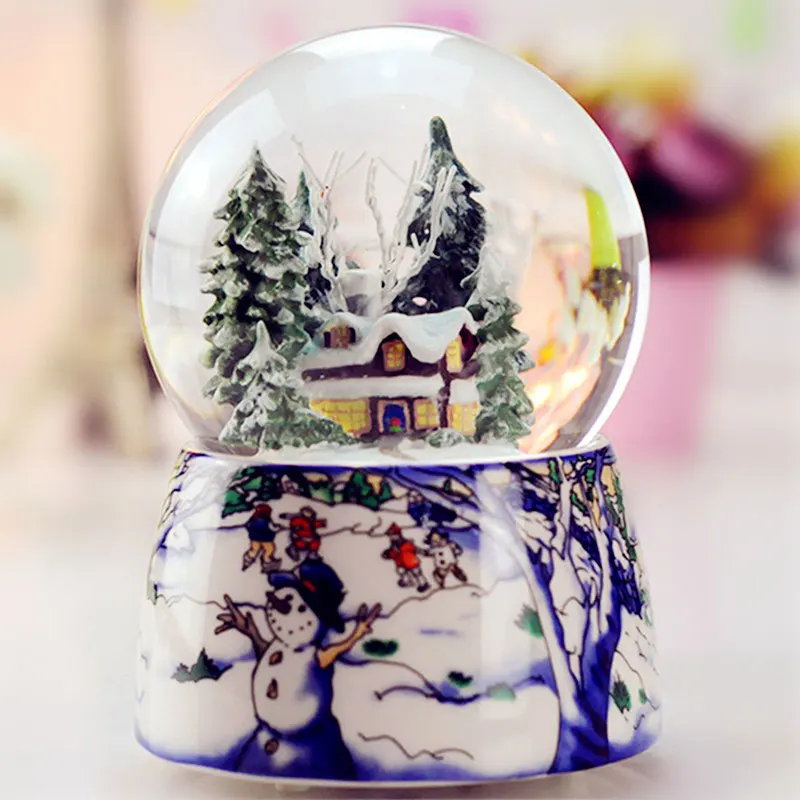 10*15 см Романтический Снежный дом снежный шар стеклянная музыкальная шкатулка домашний декор Свадьба Рождество год подарки на день рождения для девочек
