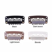 50 pces 32mm u em forma de perucas grampos com silicone para trás para extensões de cabelo acessórios ferramenta