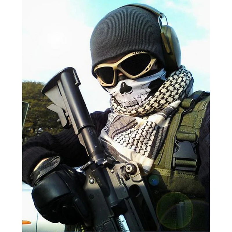 Multi-functional Outdoor Bike Motorcycle Helmet Skull Neck Face Bandana Mask for Paintball Ski Sport Headband Hiking Scarves