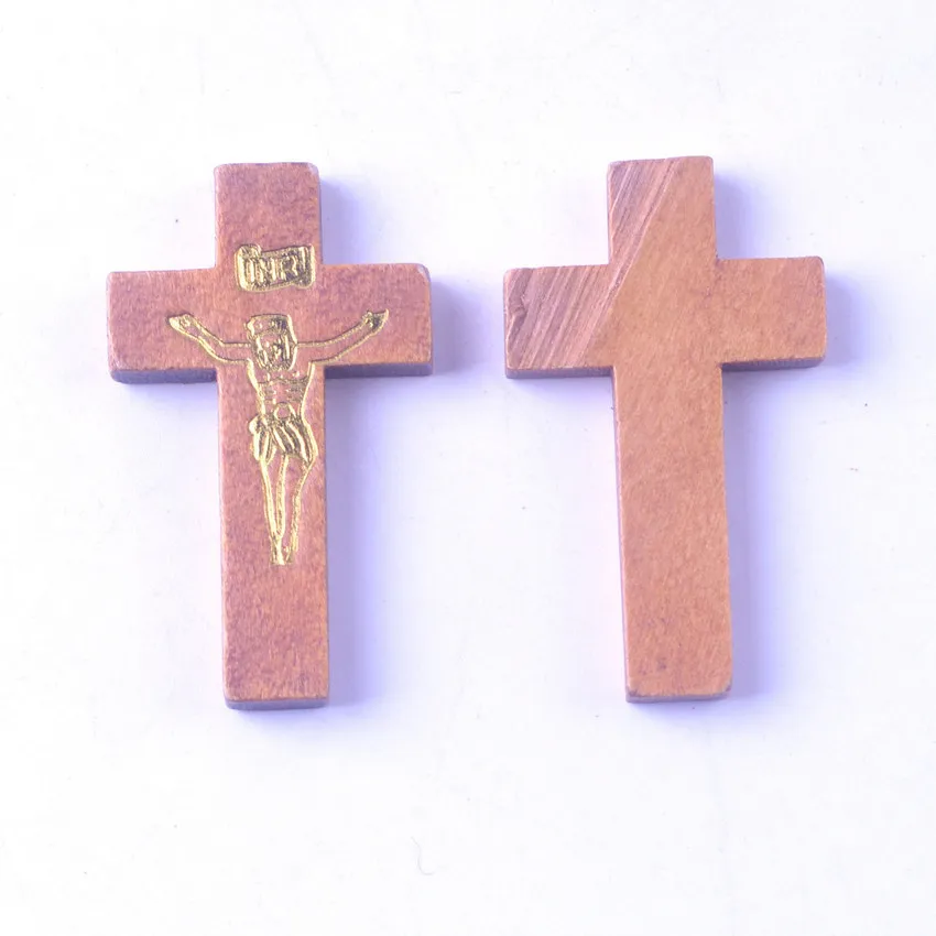 

Light Brown Jesus Wood Cross 42*24 mm