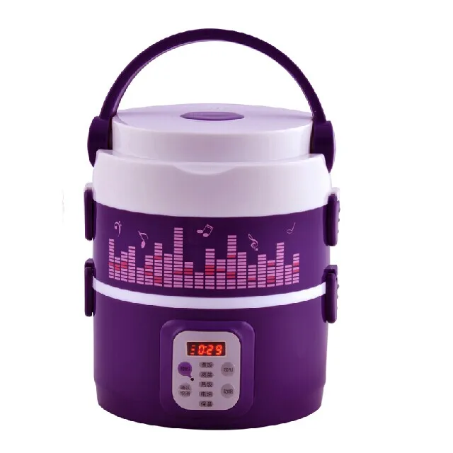 

Reservation Electric Lunch Box Plug-in Heating Insulation 304 Stainless Steel Liner Three Layers Multifunction Timing Lunch Box