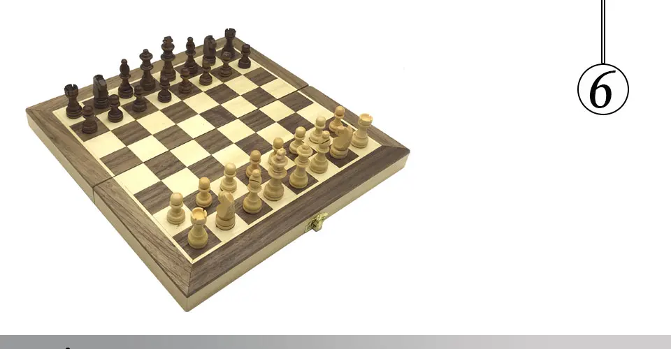 Easytoday Wooden Chess Games Set Magnetic Folding Chessboard Solid Wood Chess Pieces Entertainment Games Friend Gift (6)