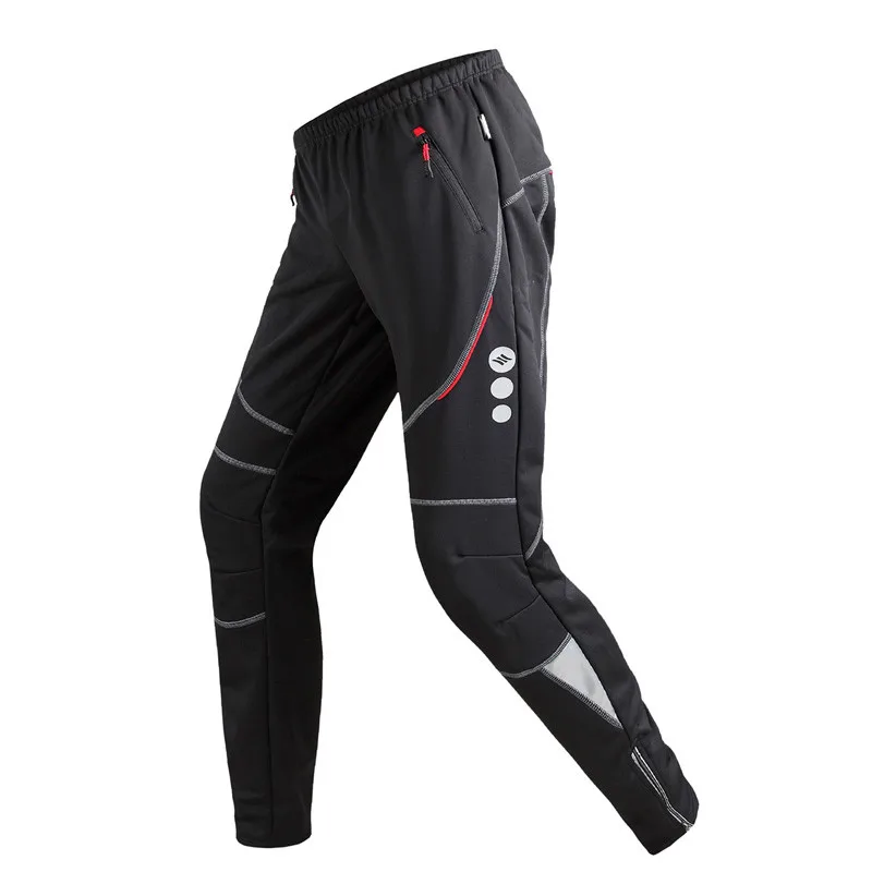 Santic Men Winter Windproof Outdoor Cycling  Long Pants Fleece Thermal Sportswear Men MTB Bike Bicycle Sport Breathable Pants (6)