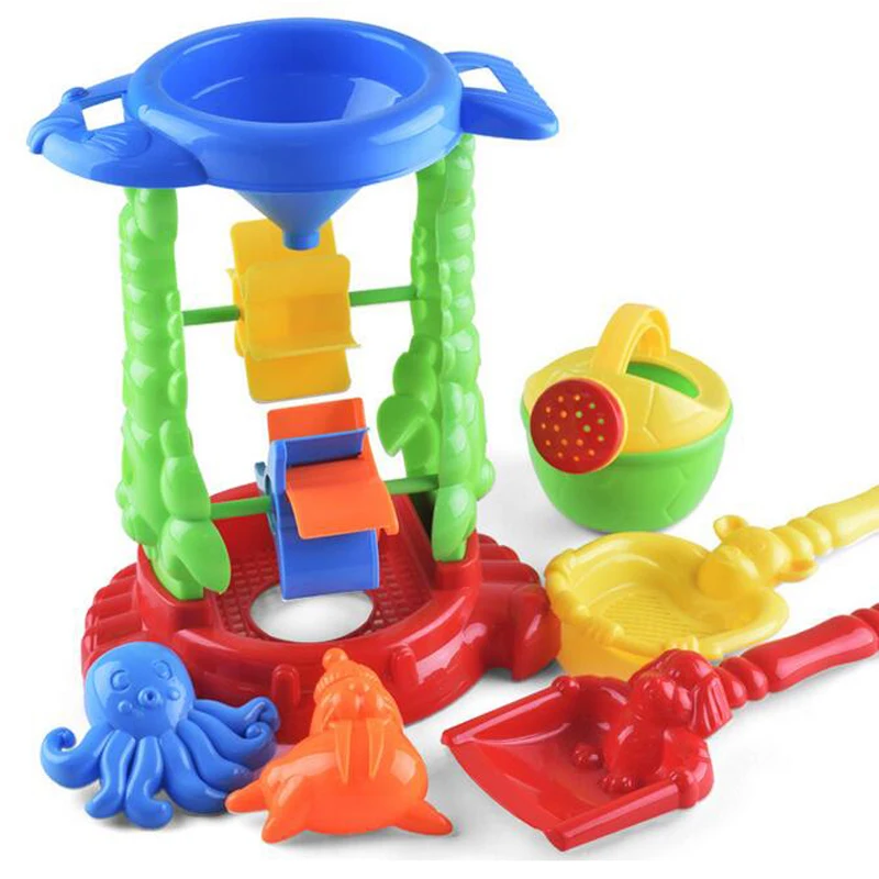 6 Pcs/ Set Toddler Kid Baby Castle Bucket Spade Shovel Rake Swim Summer