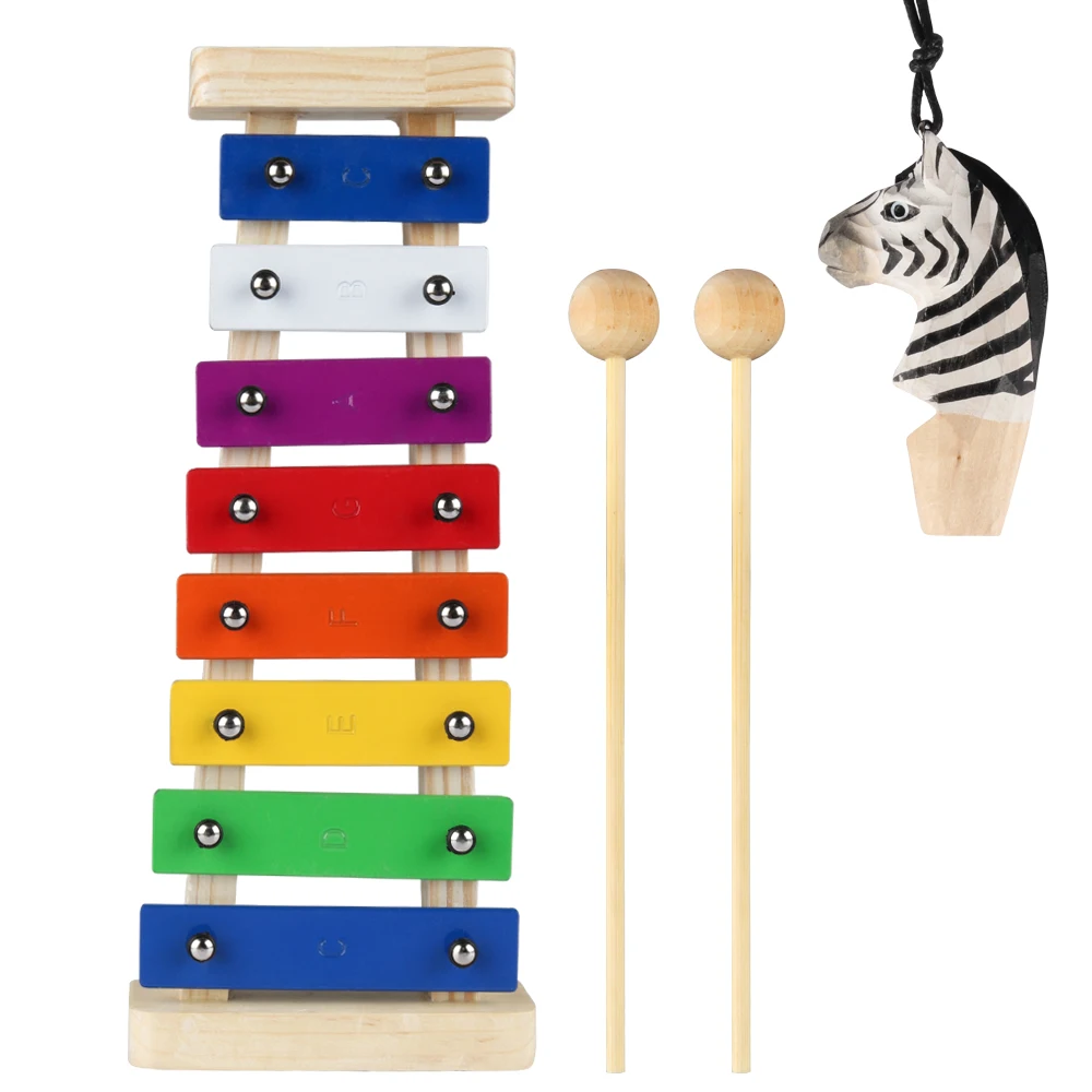 2pc/set Wood Xylophone & Whistle Wooden & Aluminum Percussion Musical