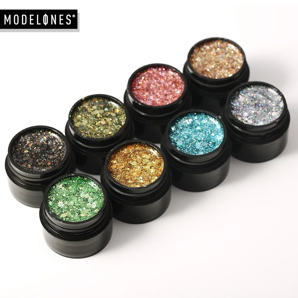 Modelones Platinum УФ гель для ногтей супер Сияющий Блестящий светодиодный лак