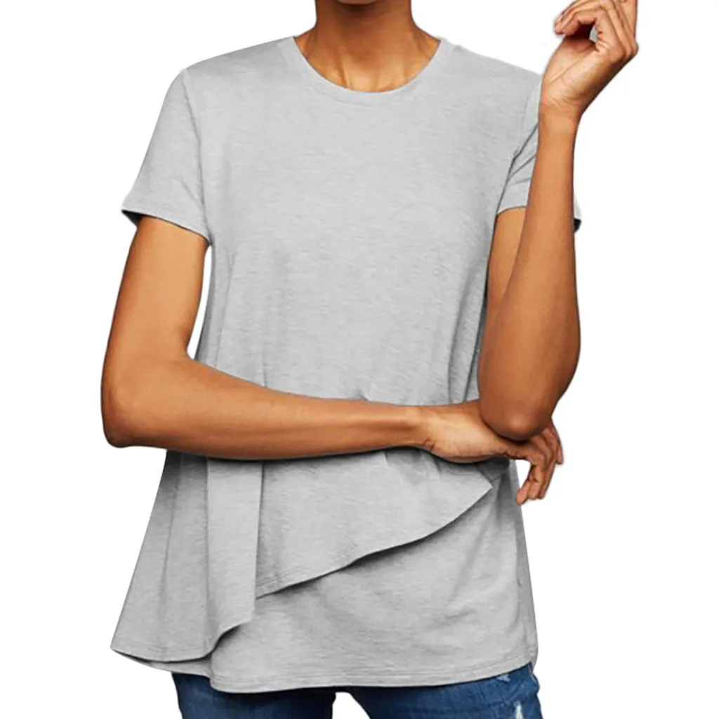SAGACE летняя футболка для грудного вскармливания с коротким рукавом повседневная футболка для женщин летняя одежда для грудного вскармливания