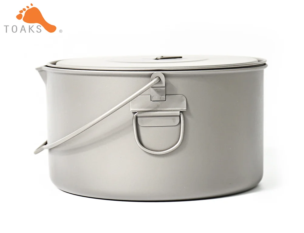 TOAKS POT-2000-BH de titanio al aire libre Camping colgante olla con fianza manejar fácil que puede ser utilizado por 1 a 3 la gente 2000 ml 258G