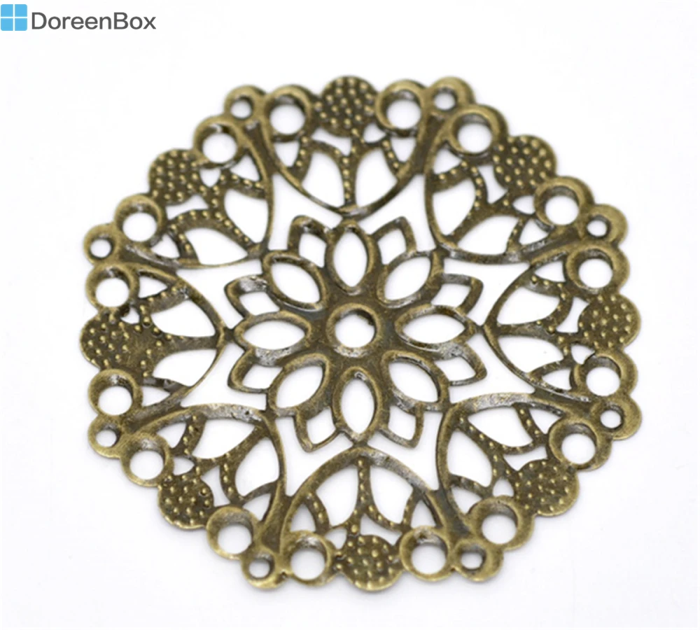 

Doreen Box Lovely 30 Bronze Tone Filigree Flower Wraps Connectors 50mm (B14744)