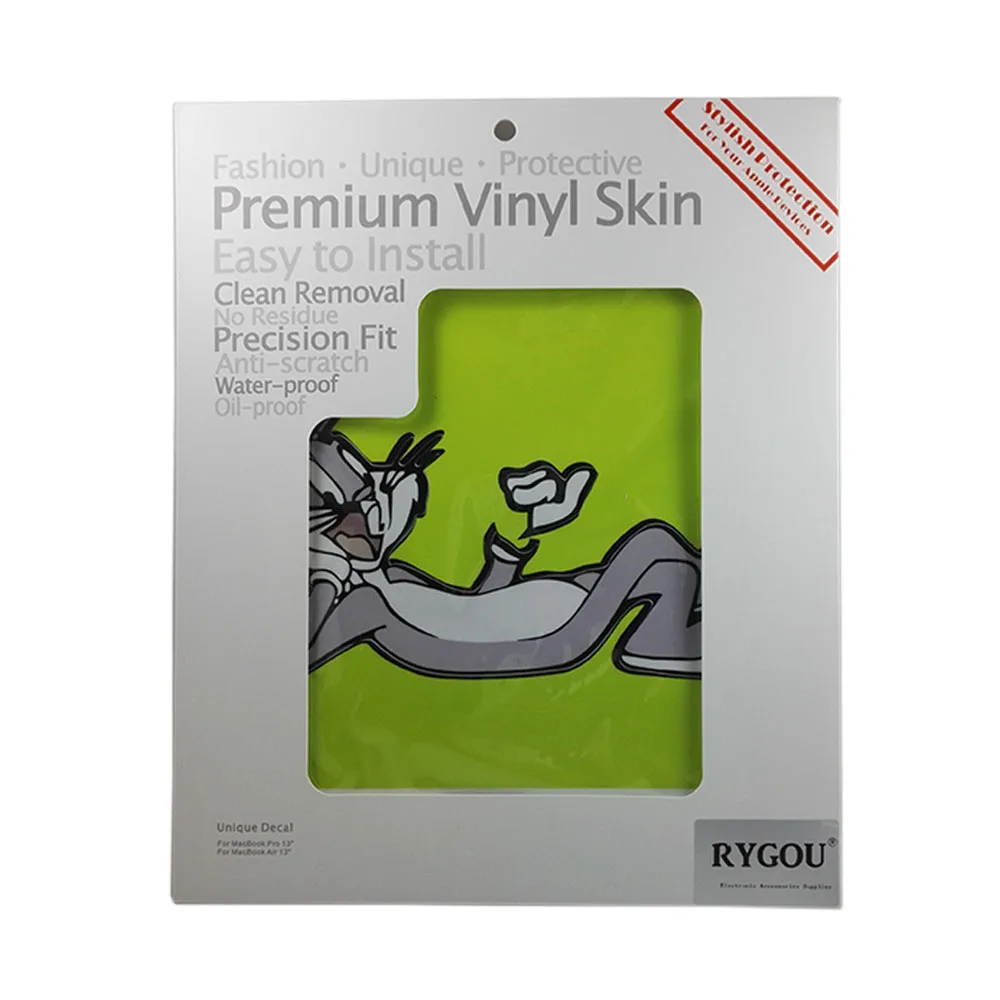 RYGOU для Macbook air 13 Виниловая наклейка для macbook Pro retina 13 дюймов ноутбук персональная Белоснежка мультяшная наклейка - Цвет: Зеленый