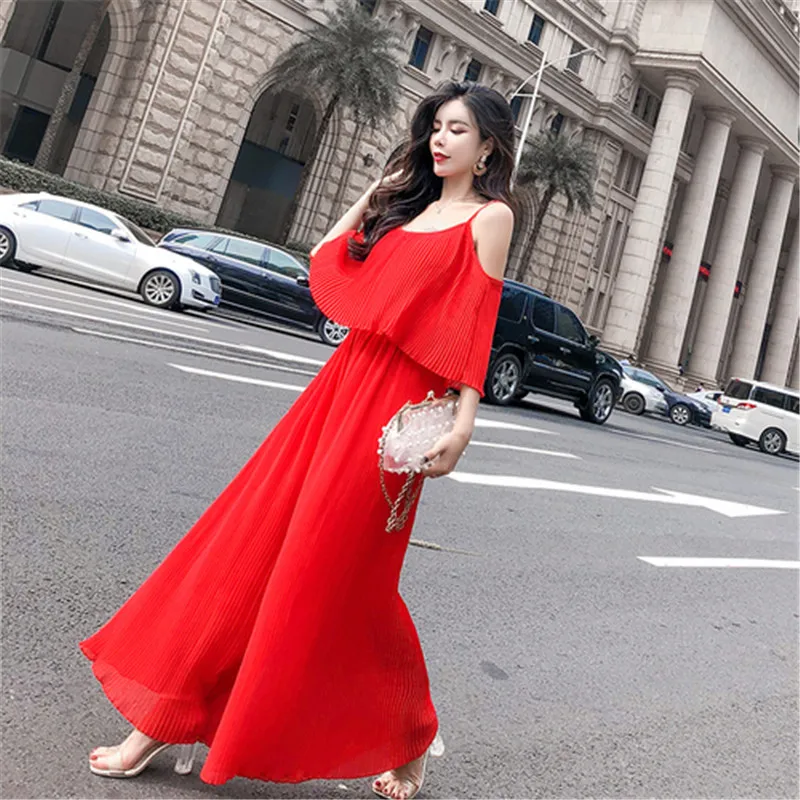 pleated chiffon jumpsuit