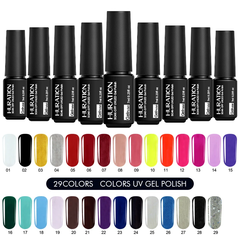 

Huration 7ML Lucky Gel Nail Polish 29 Pure Colors Long Lasting Hybrid Gel Polish Nails Design for Sale Esmalte Nail Gel Lacquer
