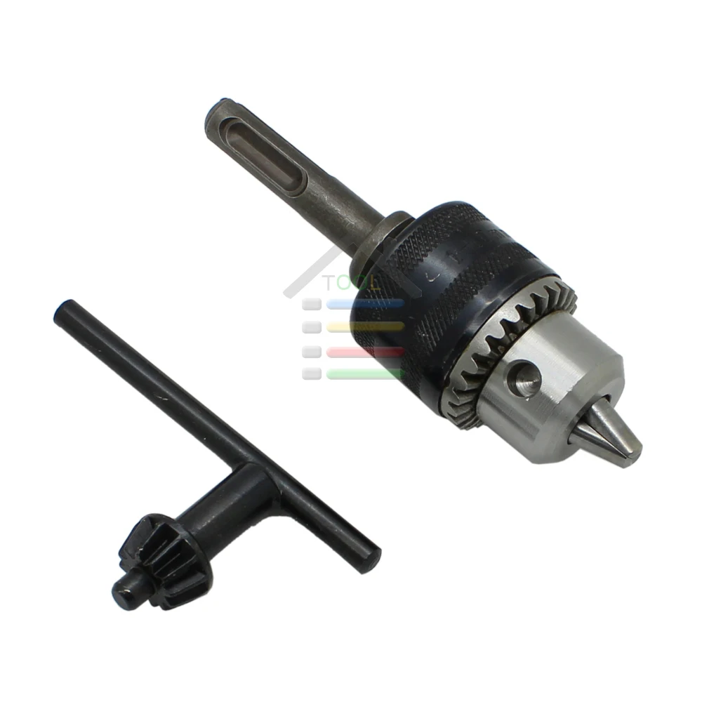 

New Electric Hammer Keyless Drill Chuck 1.5-10mm 1/2"-20UNF Thread With Key And SDS Plus Adapter Driver Shaft