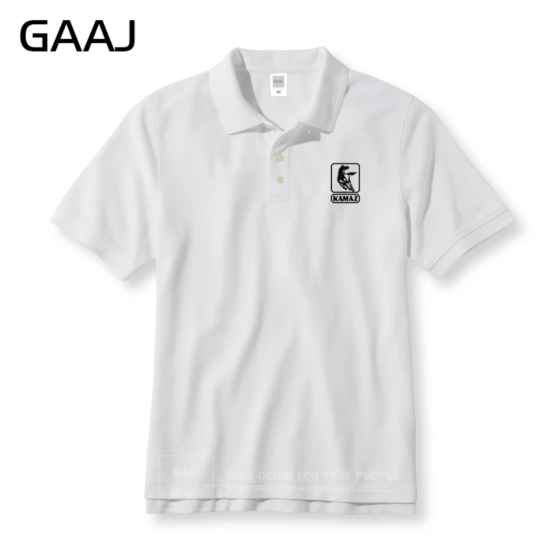 Рубашки поло с логотипом Kamaz, для мужчин и женщин, унисекс, новинка, хлопковые, автомобильные, брендовые рубашки поло для мужчин, брендовая мужская одежда с принтом - Цвет: White