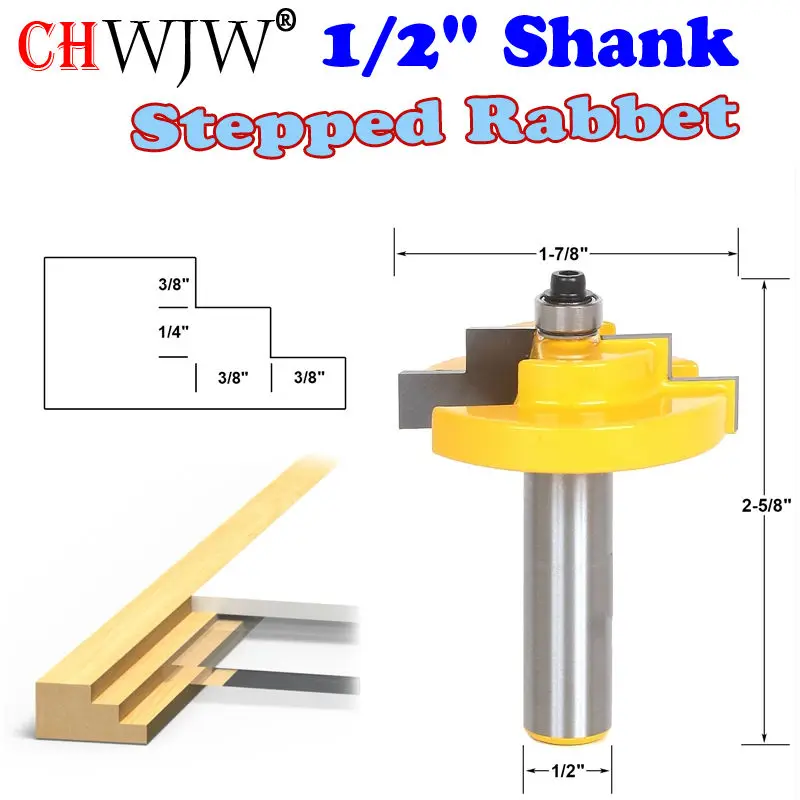 1 шт. 1/" хвостовик рамка для картины ступенчатая Rabbet формовочный Фрезер бит C3 твердосплавный режущий инструмент деревообрабатывающие фрезы