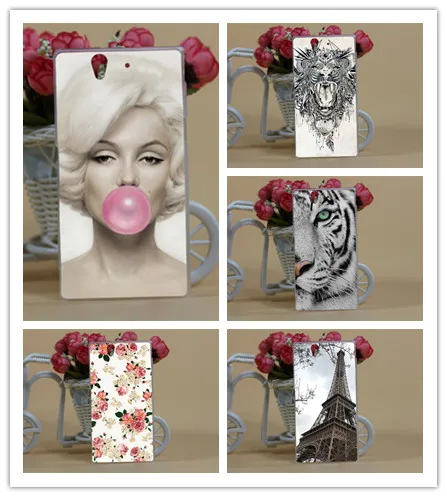 

HOT Selling Painting Beautiful Colorful Rose Peony Flower animals Towers painted phone case For Sony Xperia Z C6603 C6602 L36h