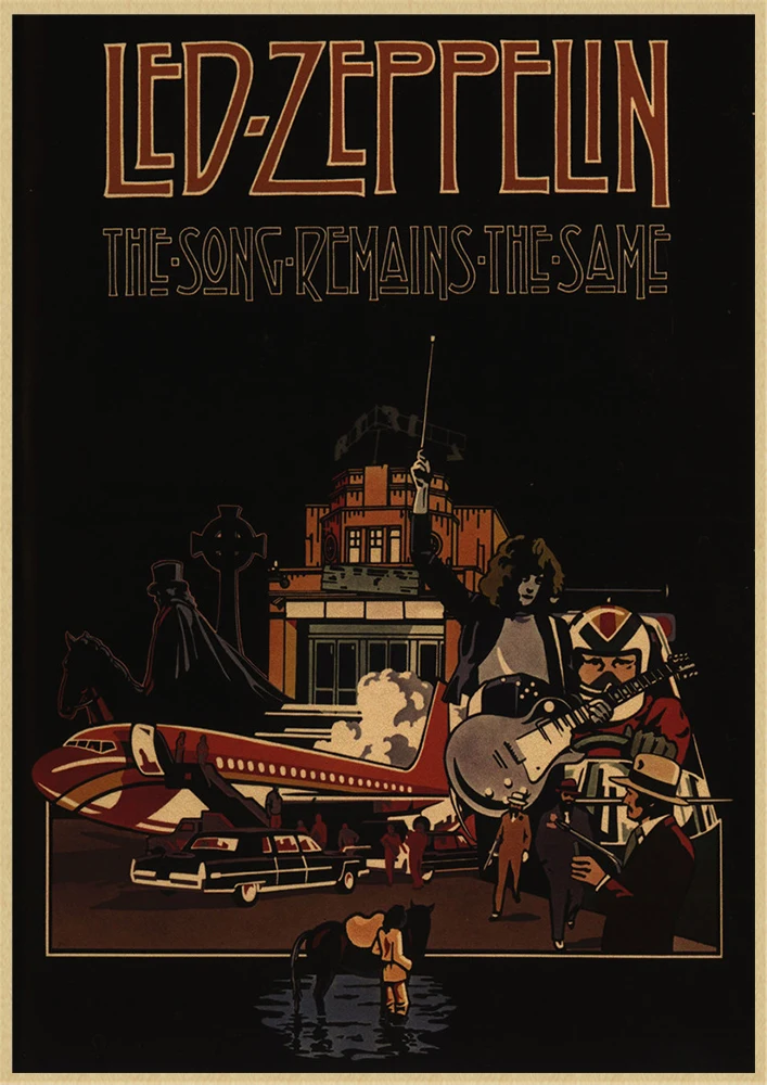 Led Zeppelin рок-музыка крафт-бумага постер для бара/Кафе Ретро плакат декоративной живописи