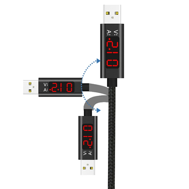 1 шт. 3A QC 3 0 Micro USB кабель зарядное устройство дисплей кабели + Type C 8 Pin для передачи