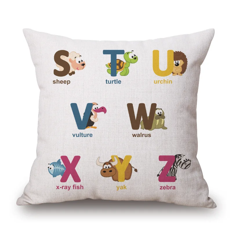 Fodere Per Cuscino Quadrate LIYG 35x35 Cm In Velluto - Set Da 4 Con Alfabeto Vintage, Stampa Fronte/retro, Cerniera Invisibile, Per Divano, Auto, Camera Da Letto, Senza Imbottitura - 2
