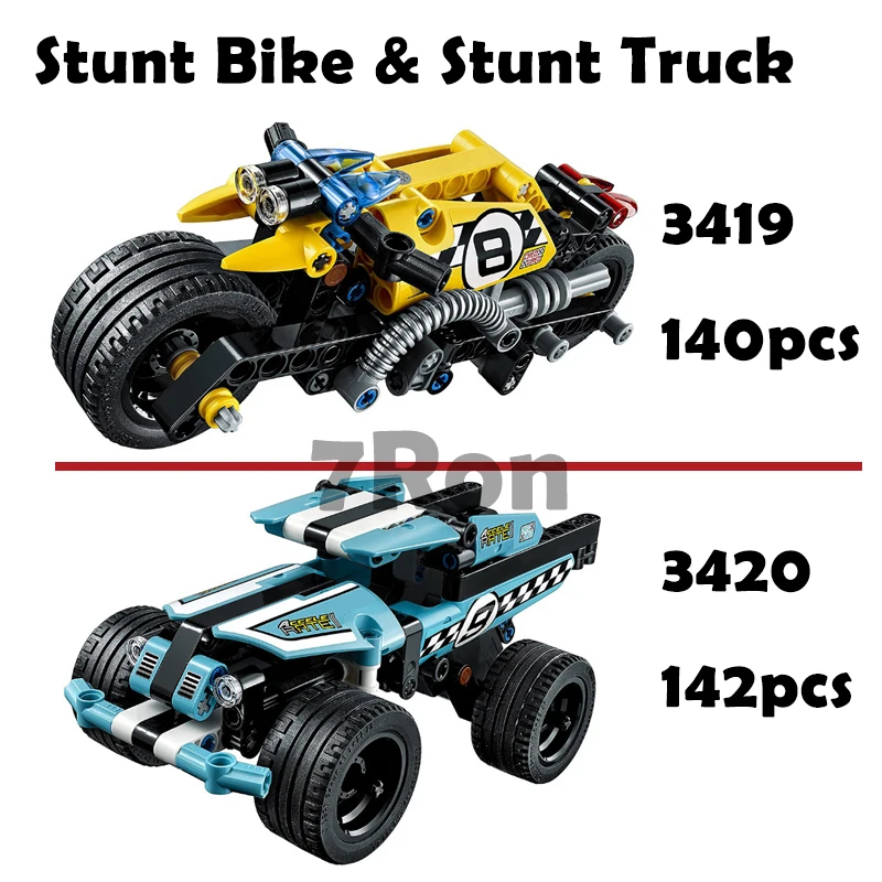 Models & building toys hobbies 3419 3420 Compatible Technic Stunt Bike