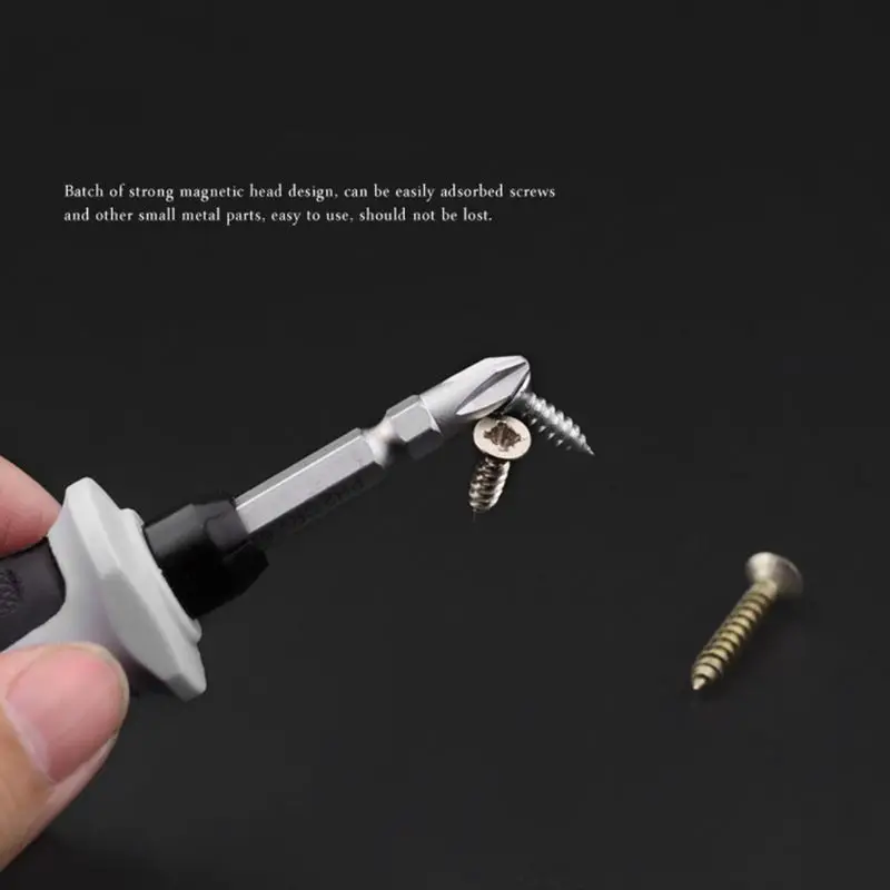 Double Headed Phillips Flat Screwdriver Magnetic Bits Anti-static Big Anti Slip Rubber Handle Professional Repair Tool Household