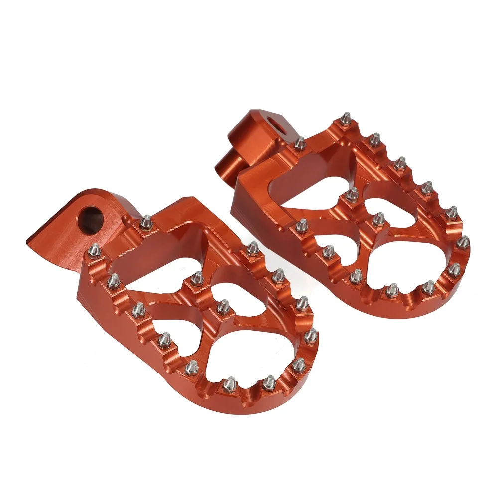 

For KTM 250 SX-F/EXC-F 06-15 525 SX-F/EXC-F 2003-2006 Black/orange 57mm Wide Billet Motorcycle Footrest Foot Pegs D35