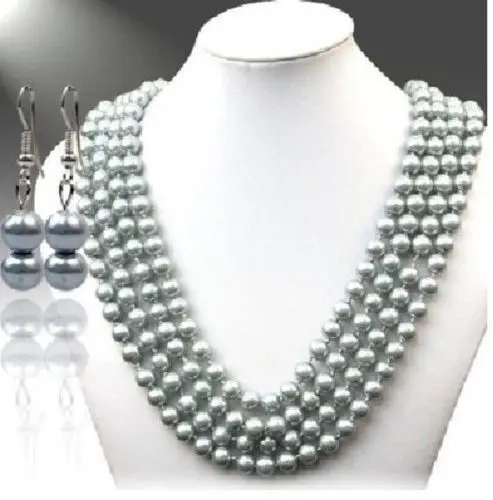 

9-10mm south sea silver pearl necklace (A0423)