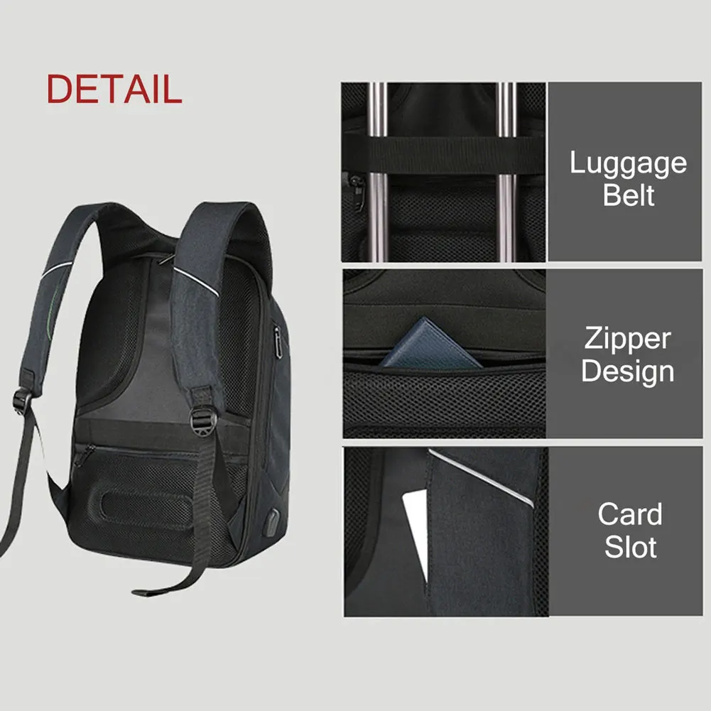 

High Quality Anti-Thief Waterproof Backpack External USB Charge 3.5mm Port Laptop Tablet Shoulder Travel Bag Rucksack Popular