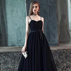 Винтажный Черный очаровательный со шнуровкой Robe De Soiree