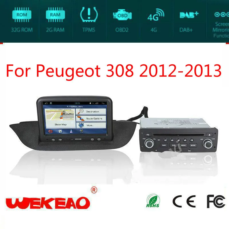 Wekeao гениальный автомобиль радио-плеер для peugeot 308 2012-2013 с gps навигации Системы