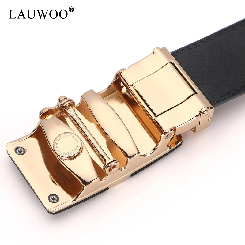 LAUWOO новые модные мужские ремни Топ Корова из натуральной кожи автоматические