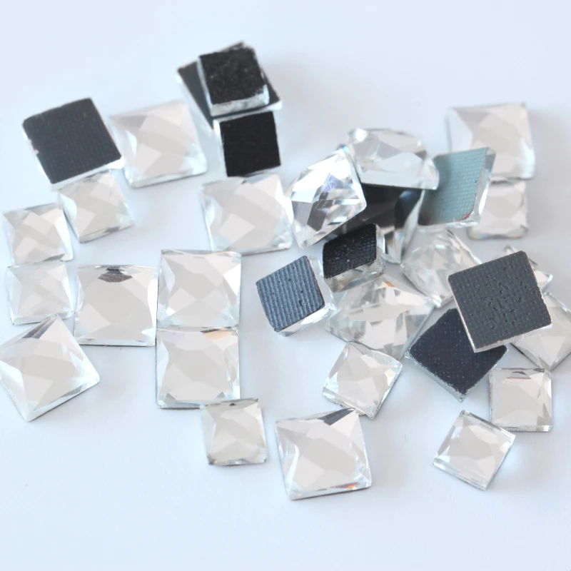 

6mm 8mm Crystal Clear Square Hot Fix rhinestone Flat back DMC HotFix Fancy stone For Wedding Decoration Y0275