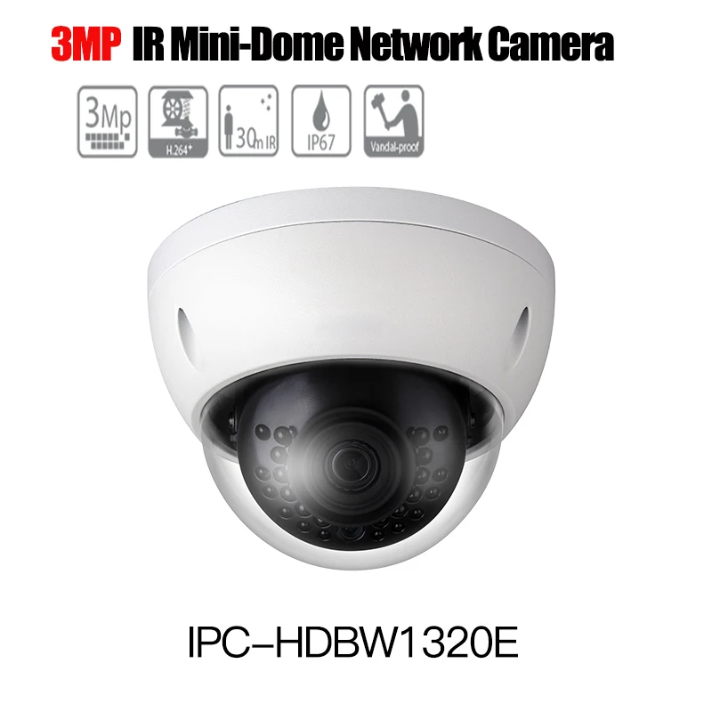 

DH 3MP IR Mini-Dome Network IP Camera IPC-HDBW1320E CCTV Camera Support IK10 IP67 POE 1080p Waterproof Day Night Camera onvif