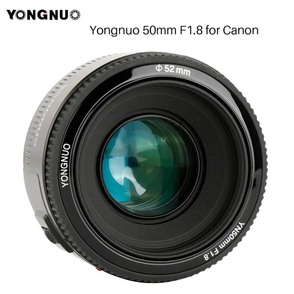 Объектив YONGNUO YN50mm YN50 F1.8 EF 50 мм AF MF для камеры Canon Rebel T6 EOS 700D 750D 800D 5D Mark II IV 10D