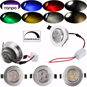 

Dimmable 3W 6W Recessed LED Ceiling Downlight Spotlight Lighting Lamp Bulb White Free Driver Corlor Red Yellow Blue Green Purple
