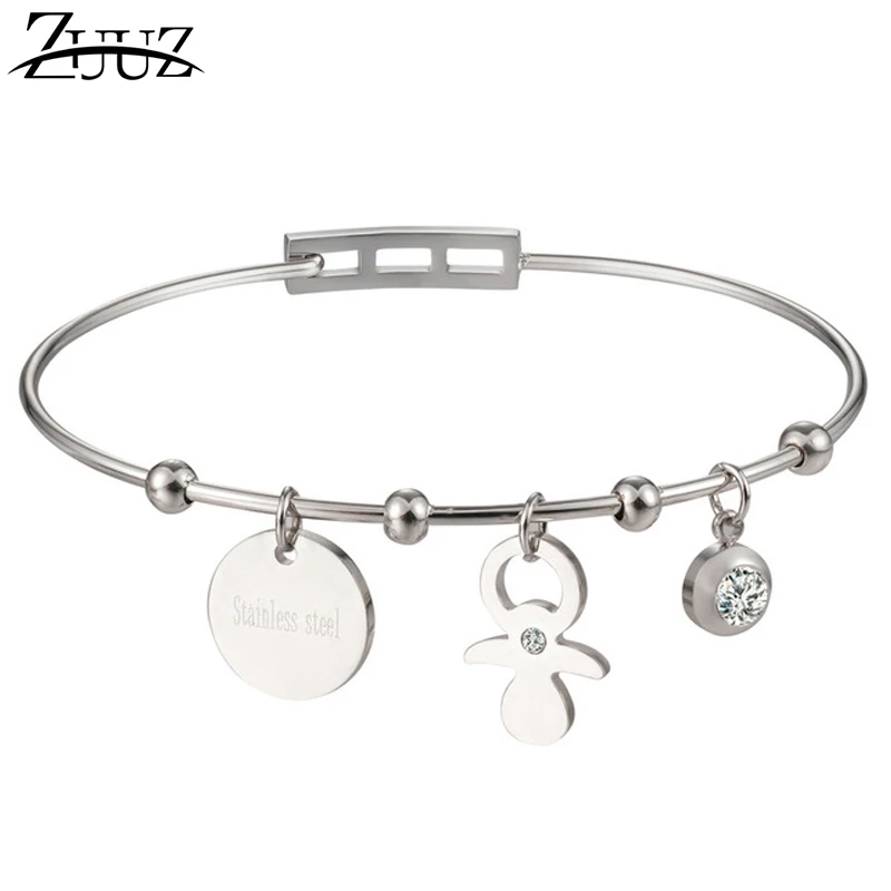 ZUUZ модный браслет браслеты манжеты braclet braslet из нержавеющей стали с цирконом
