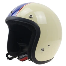 white with Blue strips Classic open face motorcycle helmet Safety motor bike helmet ABS shell 5 size available casco 3/4 helmet