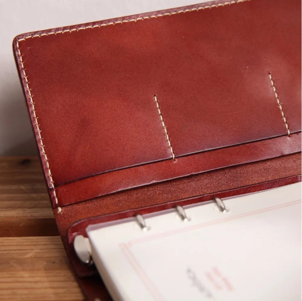 Exquisite Vegetable-tanned Leather A6 Notebook Handmade For Business Organizer planner sketchbook Vintage official stationary